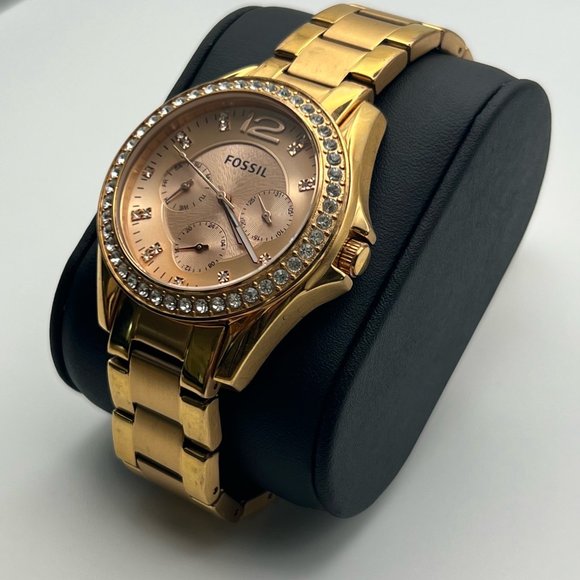 FOSSIL Ladies Riley Chronograph Rose Gold Working - Picture 8 of 9